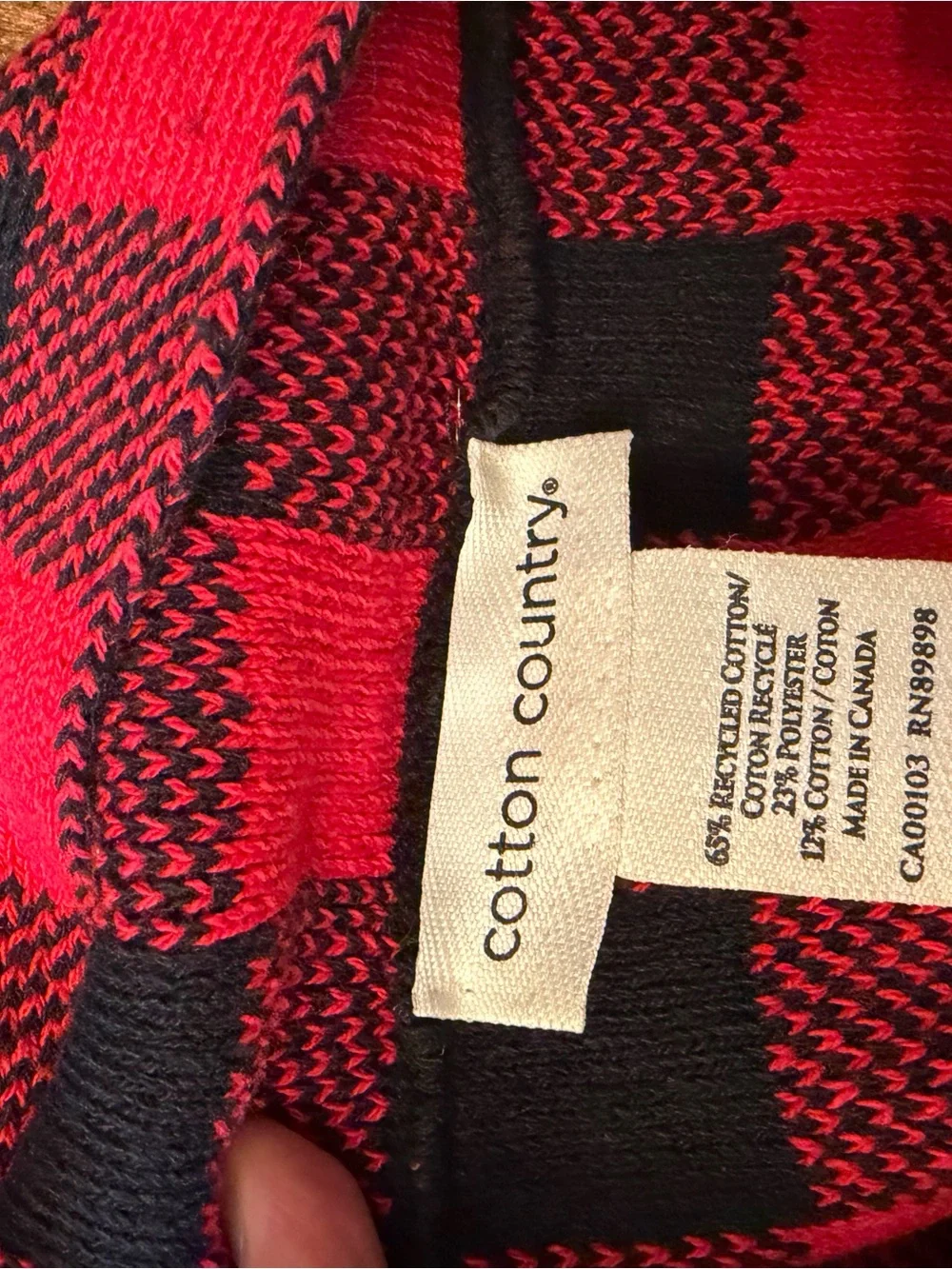 Cotton Country Red & Black Buffalo Plaid Infinity Scarf